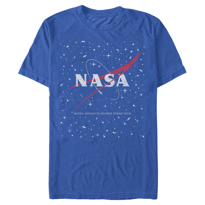 fifth sun Men's NASA Circle Distressed Space Logo T-Shirt