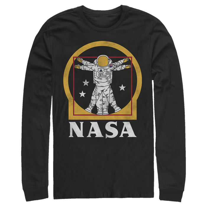 fifth sun Men's NASA Da Vinci Astronaut Logo Long Sleeve Shirt