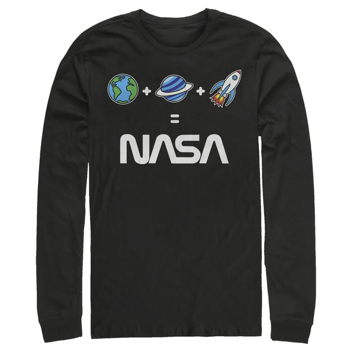 fifth sun Men's NASA Emoji Space Logo Equation Long Sleeve Shirt