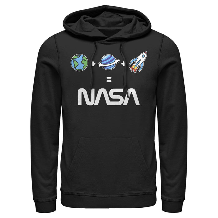 fifth sun Men's NASA Emoji Space Logo Equation Pull Over Hoodie