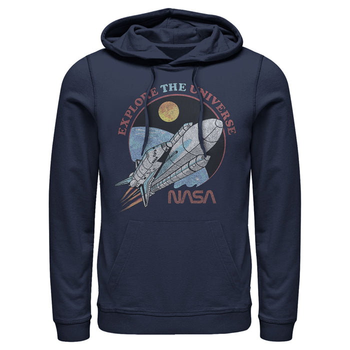 Fifth Sun Men's NASA Explore The Universe Circle Portrait Pull Over Hoodie