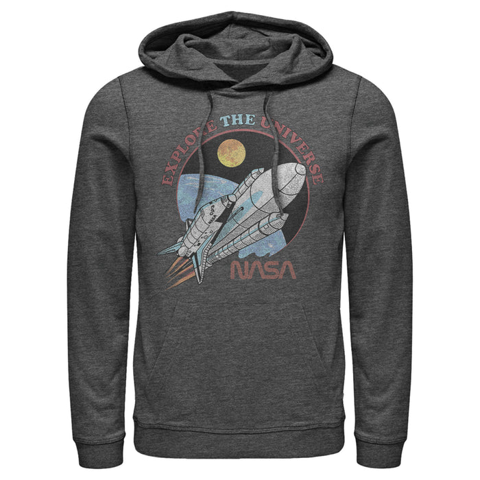 Fifth Sun Men's NASA Explore The Universe Circle Portrait Pull Over Hoodie