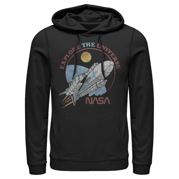 fifth sun Men's NASA Explore The Universe Circle Portrait Pull Over Hoodie