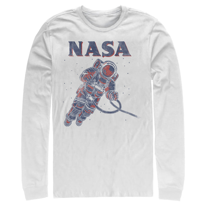 fifth sun Men's NASA Neon Astronaut Cowboy In Space Long Sleeve Shirt