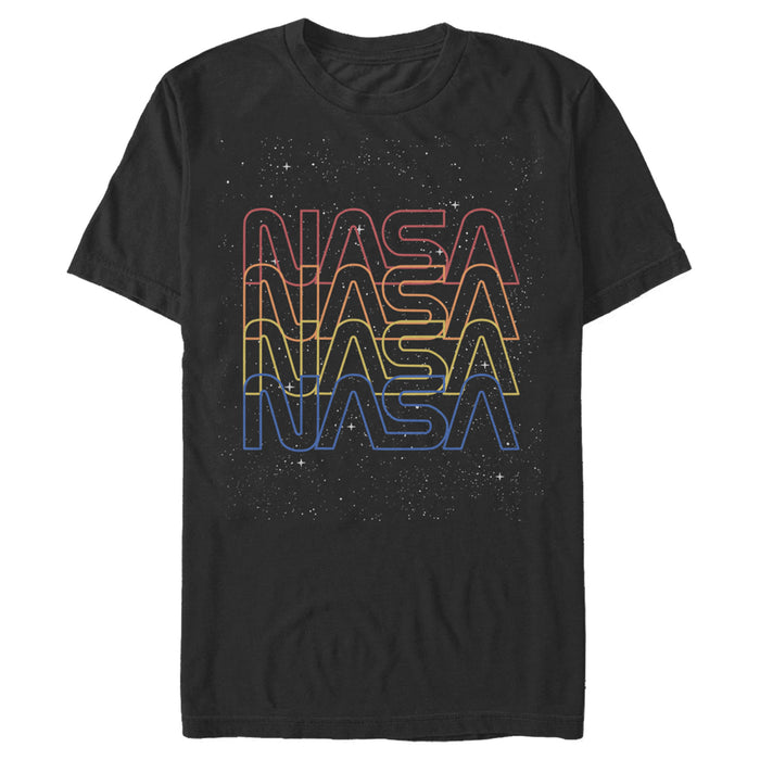 fifth sun Men's NASA Neon Space Logo Color Fade T-Shirt