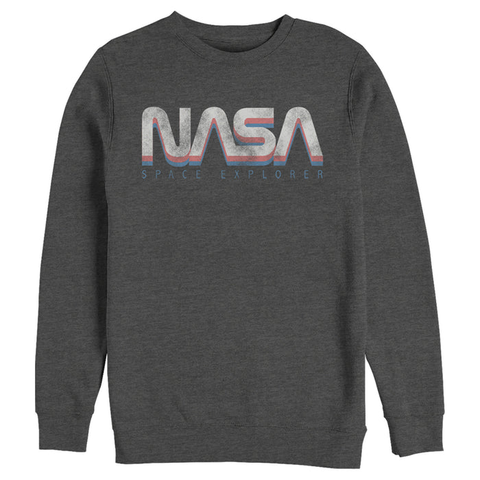 fifth sun Men's NASA Official Space Explorer Retro Logo Sweatshirt