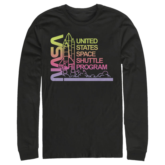 fifth sun Men's NASA Ombre Sunset Shuttle Program Long Sleeve Shirt