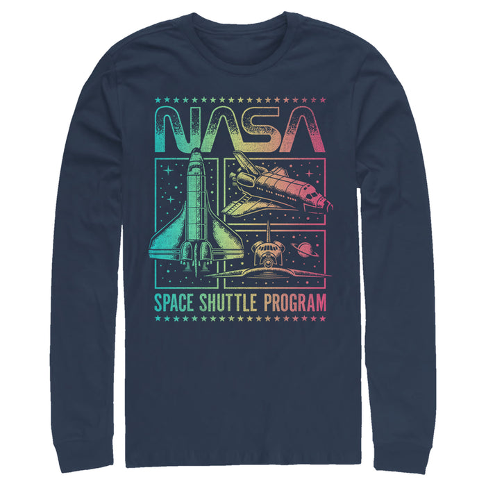 fifth sun Men's NASA Rainbow Panels Long Sleeve Shirt