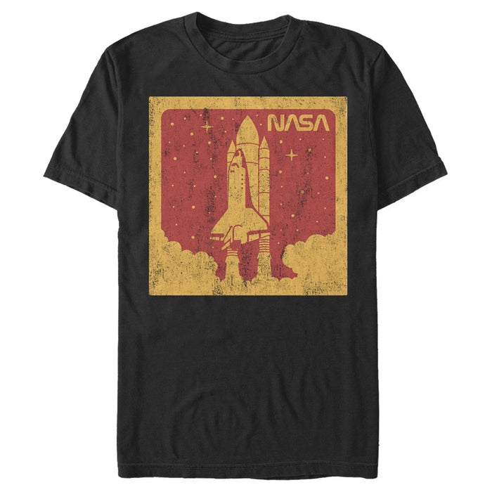 Fifth Sun Men's NASA Red And Orange Rocket Launch Poster T-Shirt