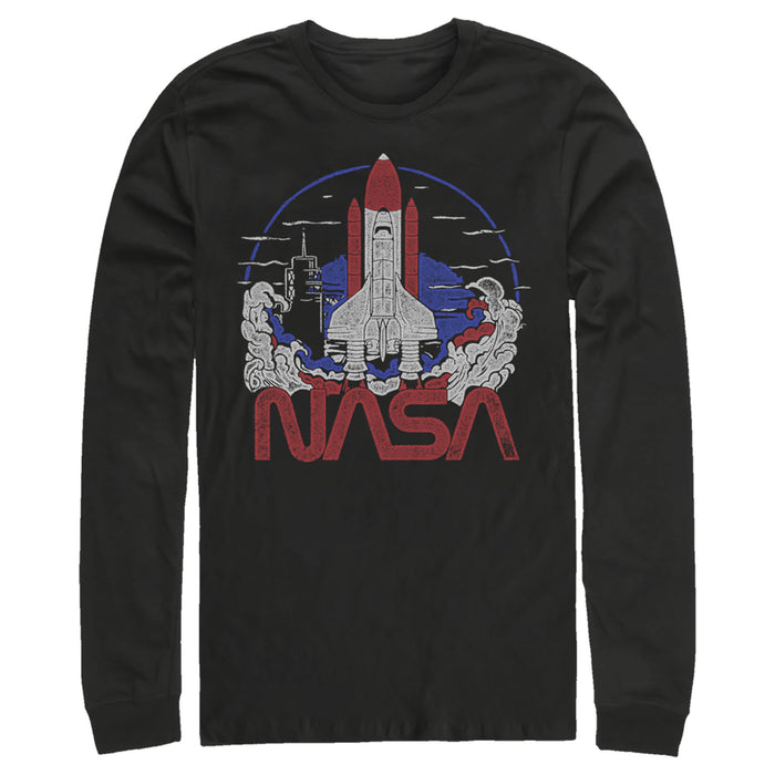 fifth sun Men's NASA Space Shuttle Lift Off Logo Long Sleeve Shirt