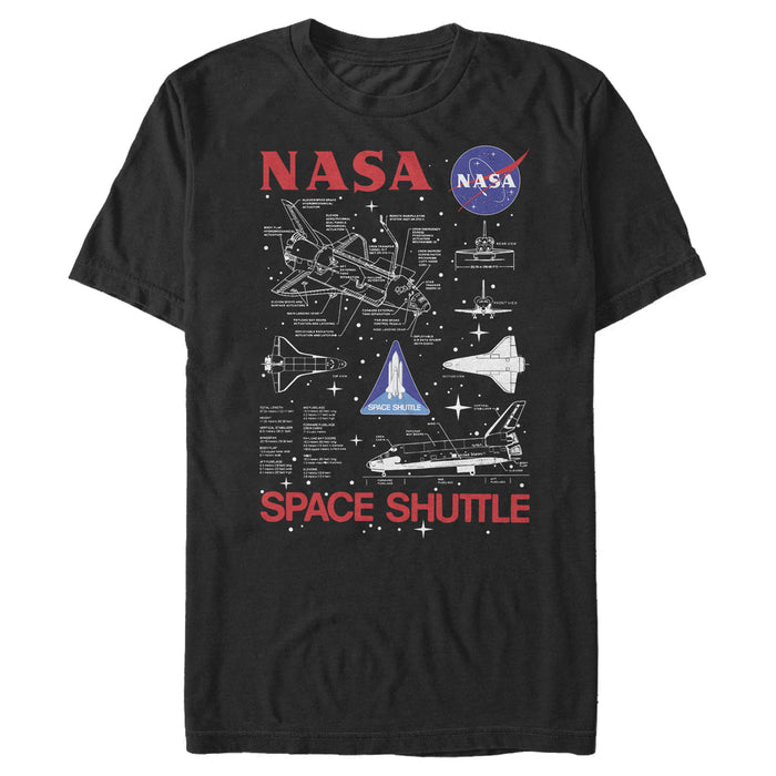 Fifth Sun Men's NASA Space Shuttle Schematic Details T-Shirt