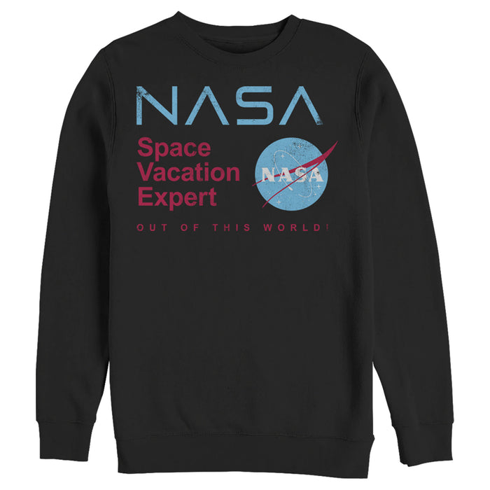 fifth sun Men's NASA Space Vacation Expert Out Of This World Sweatshirt