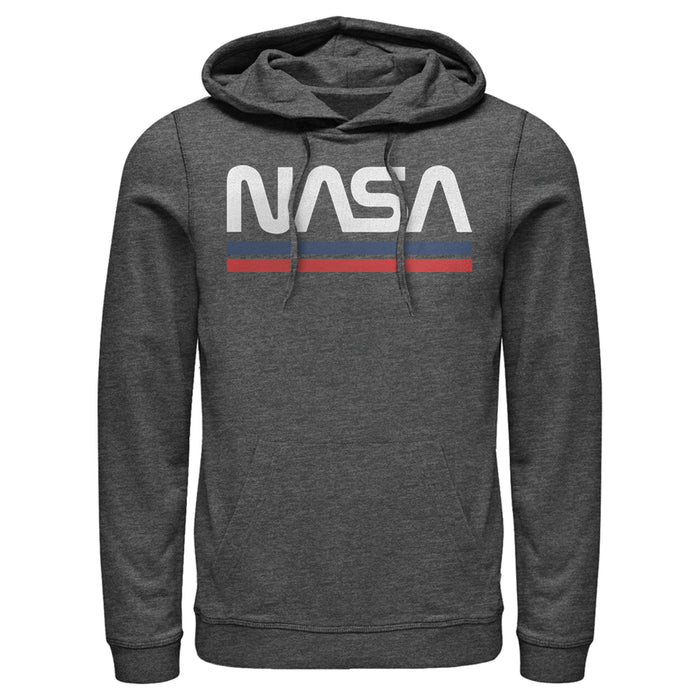 Fifth Sun Men's NASA Stripe Minimal Logo Vintage Pull Over Hoodie