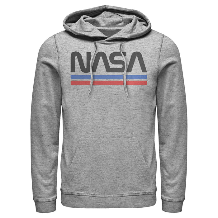 fifth sun Men's NASA Stripe Minimal Logo Vintage Pull Over Hoodie