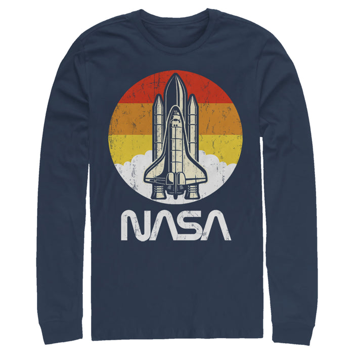 fifth sun Men's NASA Sunset Retro Launch Long Sleeve Shirt