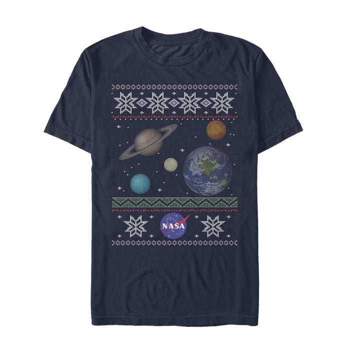 fifth sun Men's NASA Ugly Christmas Planet Print T-Shirt