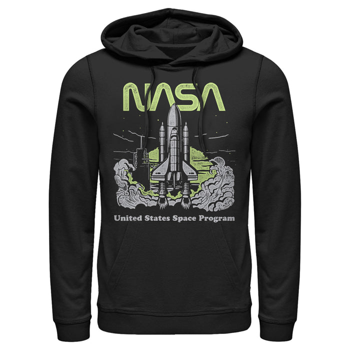 fifth sun Men's NASA United States Space Program Vintage Poster Pull Over Hoodie