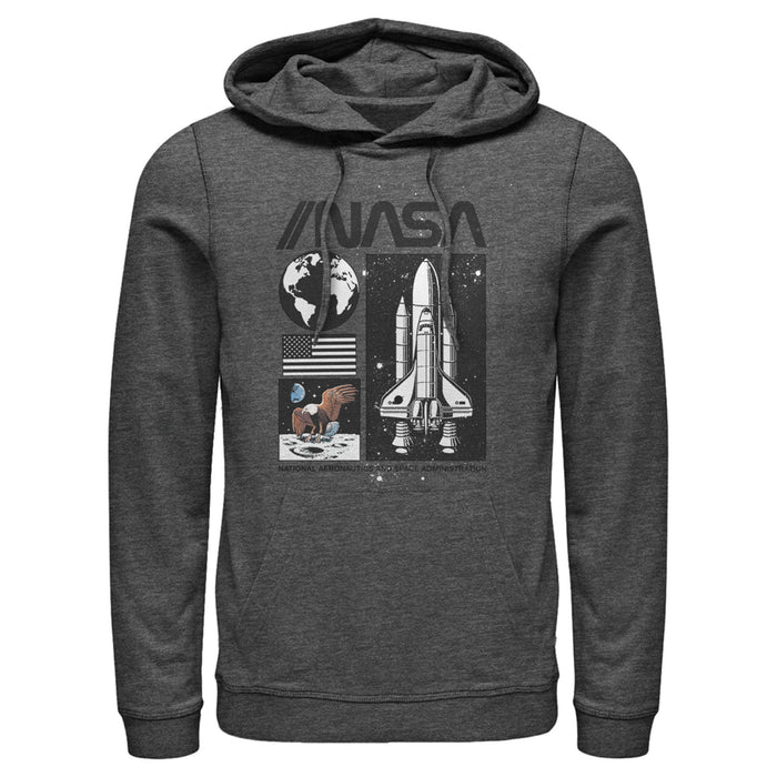 fifth sun Men's NASA Vintage Panels Pull Over Hoodie