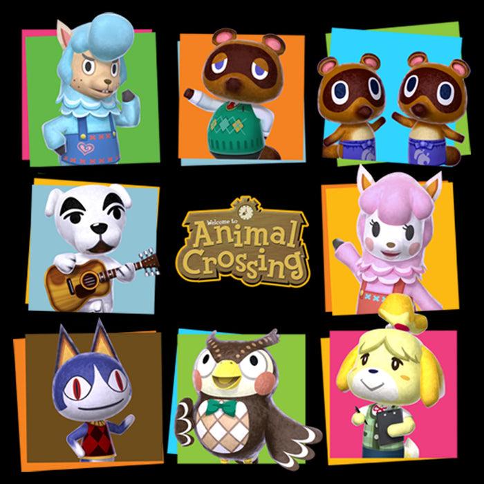 Fifth Sun Men's Nintendo Animal Crossing Group Shot Panels Pull Over Hoodie