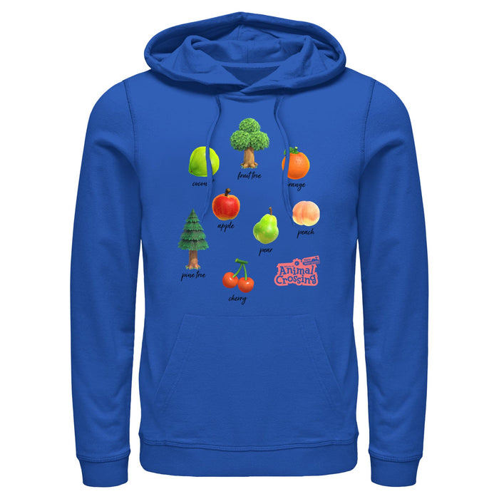 fifth sun Men's Nintendo Animal Crossing New Horizons Fruit & Trees Pull Over Hoodie