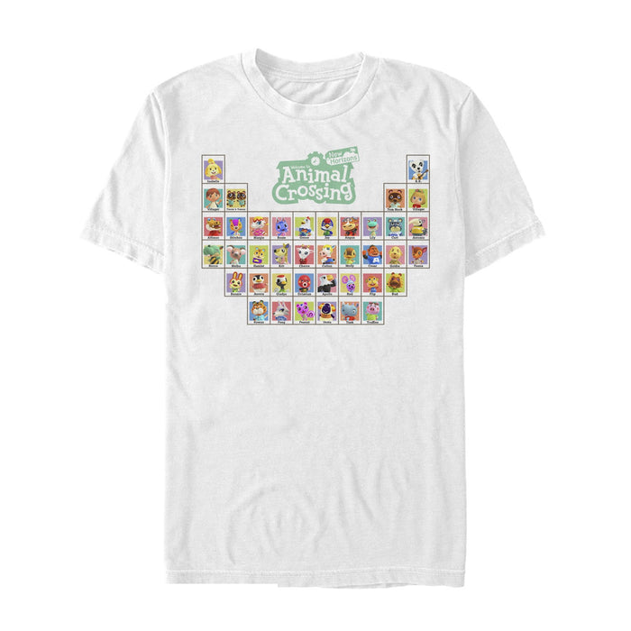 fifth sun Men's Nintendo Animal Crossing Periodic Table T-Shirt