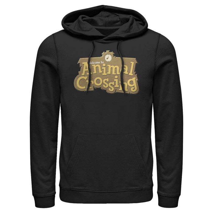 fifth sun Men's Nintendo Animal Crossing Title Logo Pull Over Hoodie