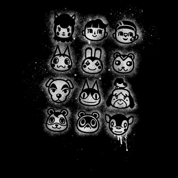 Fifth Sun Men's Nintendo Animal Crossing Villager Spray Paint Pull Over Hoodie
