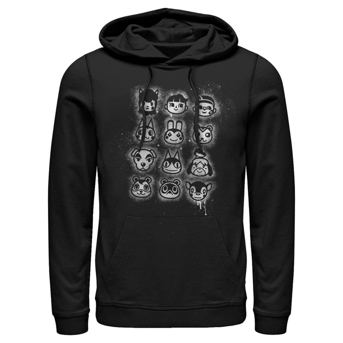 fifth sun Men's Nintendo Animal Crossing Villager Spray Paint Pull Over Hoodie