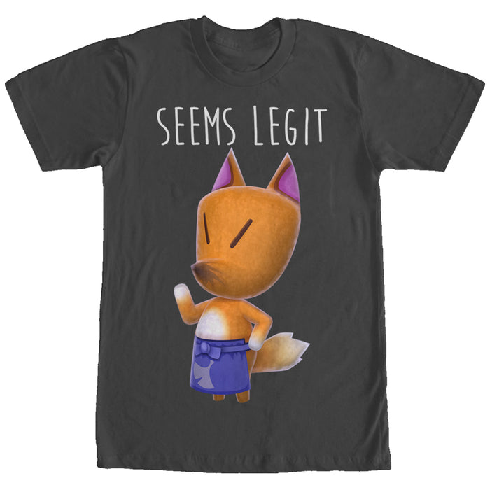 fifth sun Men's Nintendo Animal Crossingd the Fox Seems Legit T-Shirt