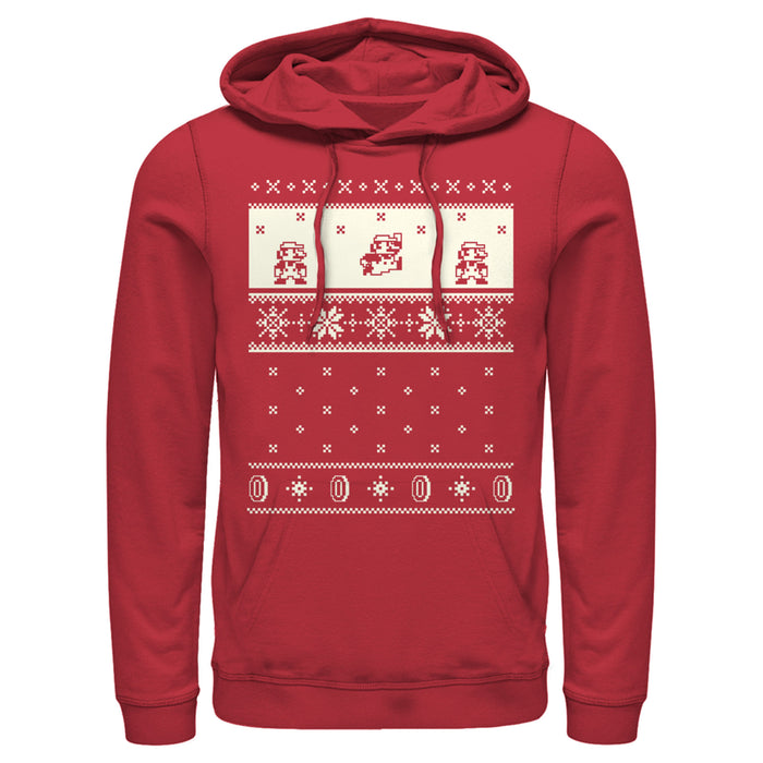 fifth sun Men's Nintendo Christmas Sweater Mario Pull Over Hoodie