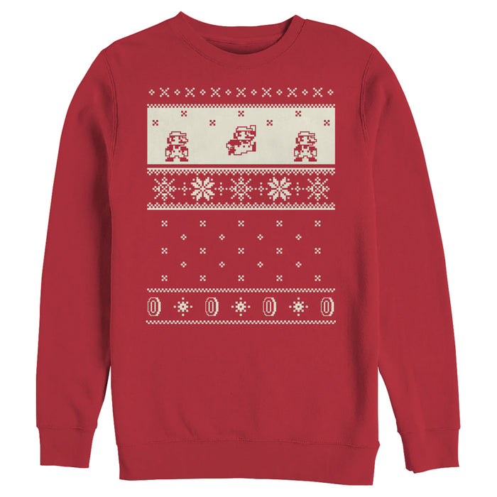 fifth sun Men's Nintendo Christmas Sweater Mario Sweatshirt