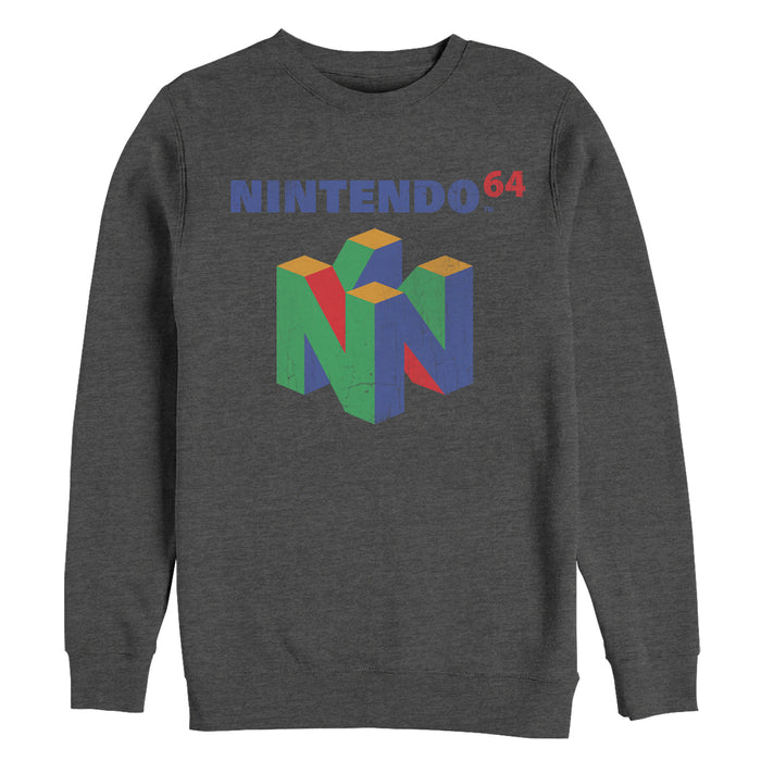 fifth sun Men's Nintendo Classic N64 Logo Sweatshirt