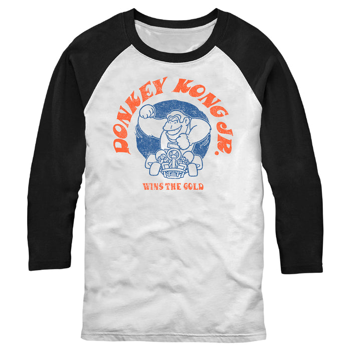 fifth sun Men's Nintendo Distressed Wins the Gold Baseball Tee