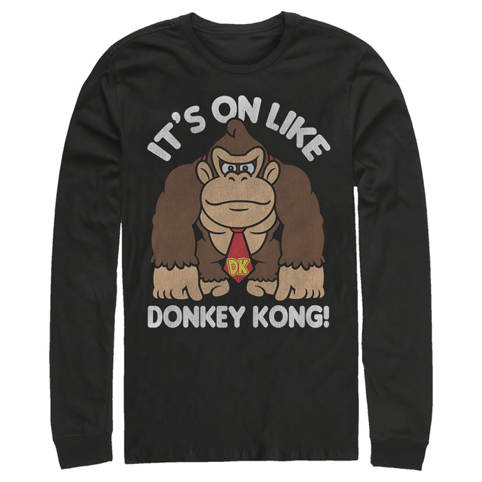 fifth sun Men's Nintendo Donkey Kong Fist Pump Long Sleeve Shirt