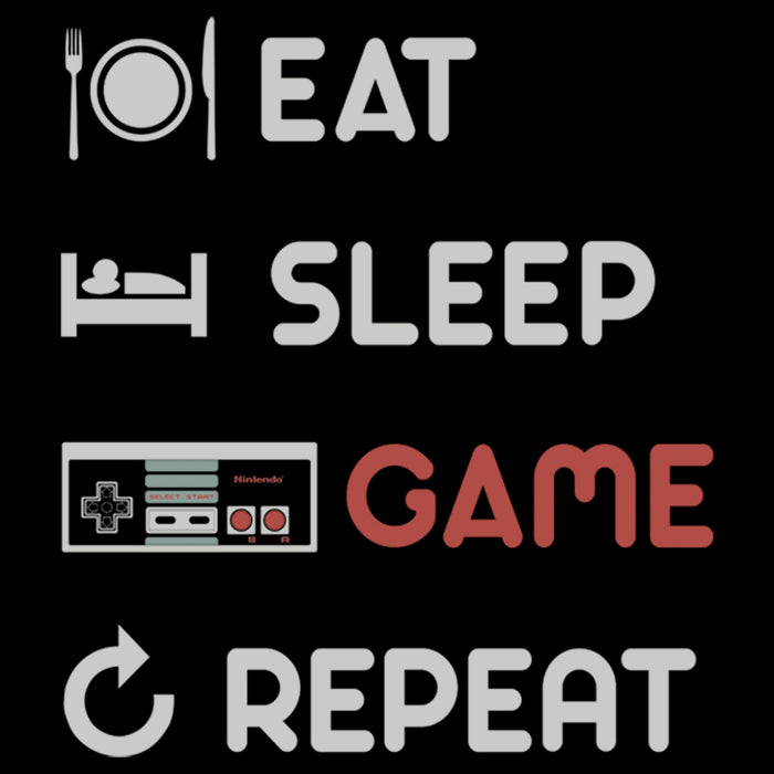 Fifth Sun Men's Nintendo Eat Sleep NES Game Repeat T-Shirt