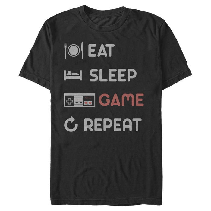 fifth sun Men's Nintendo Eat Sleep NES Game Repeat T-Shirt