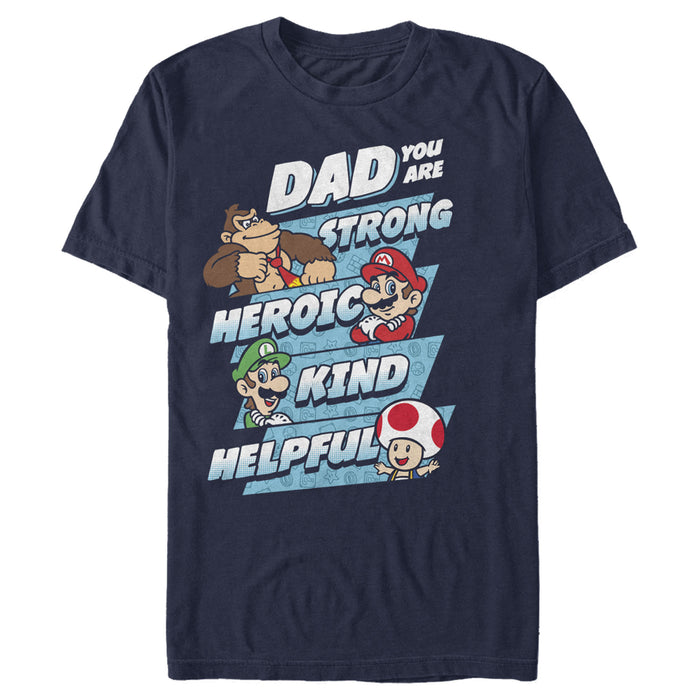 fifth sun Men's Nintendo Father's Day Mario Dad Qualities T-Shirt