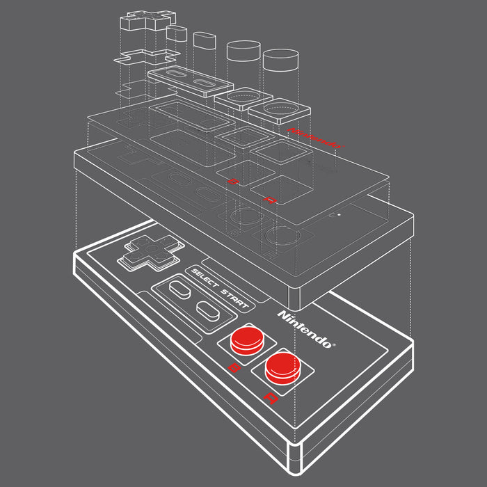 Fifth Sun Men's Nintendo Layered NES Controller T-Shirt