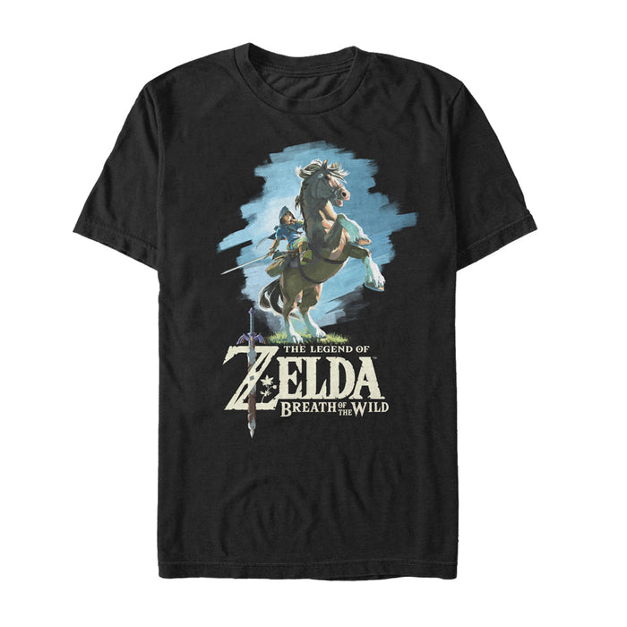 fifth sun Men's Nintendo Legend of Zelda Breath of the Wild Link Epona T-Shirt