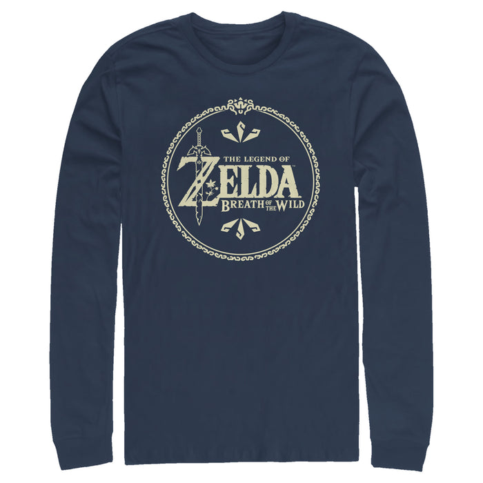 fifth sun Men's Nintendo Legend of Zelda Breath of the Wild Title Logo Long Sleeve Shirt