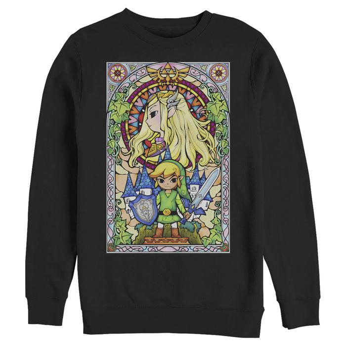 fifth sun Men's Nintendo Legend of Zelda Glass Sweatshirt