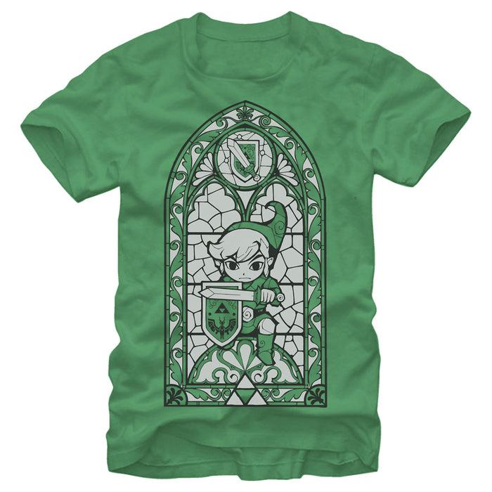 Fifth Sun Men's Nintendo Legend Of Zelda Grayscale Stained Glass T-Shirt