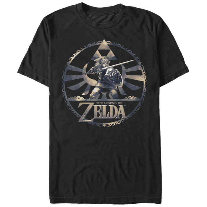 fifth sun Men's Nintendo Legend of Zelda Link Circle Pattern T-Shirt