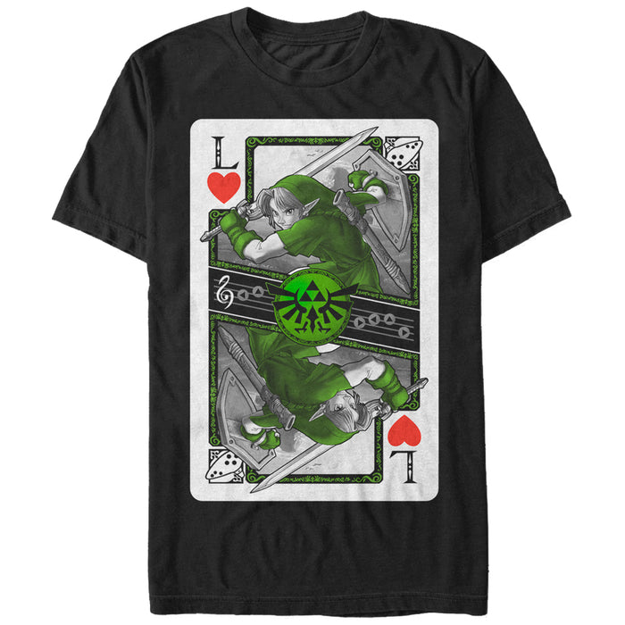 fifth sun Men's Nintendo Legend of Zelda Link Playing Card T-Shirt