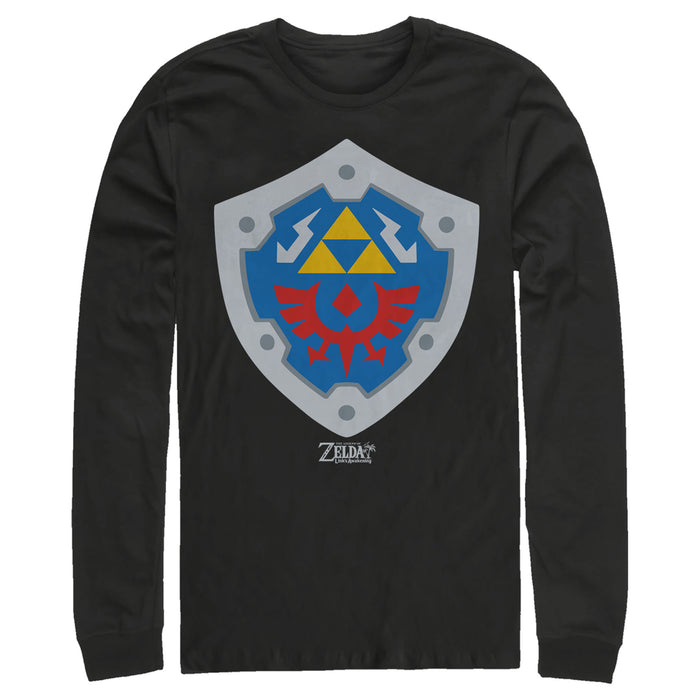 Fifth Sun Men's Nintendo Legend Of Zelda Link's Awakening Hylian Shield Long Sleeve Shirt