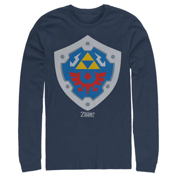 fifth sun Men's Nintendo Legend of Zelda Link's Awakening Hylian Shield Long Sleeve Shirt