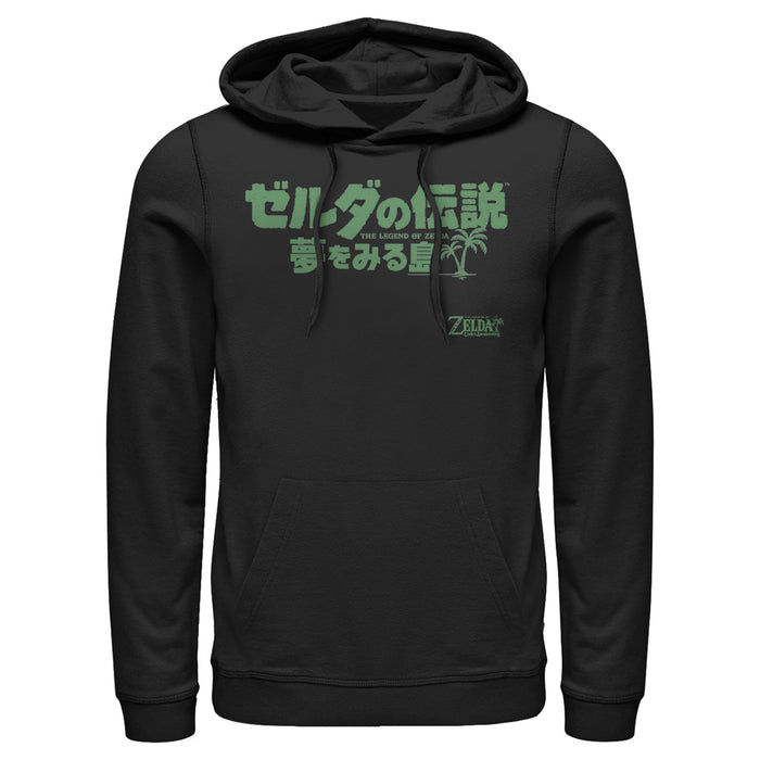 fifth sun Men's Nintendo Legend of Zelda Link's Awakening Japanese Logo Pull Over Hoodie