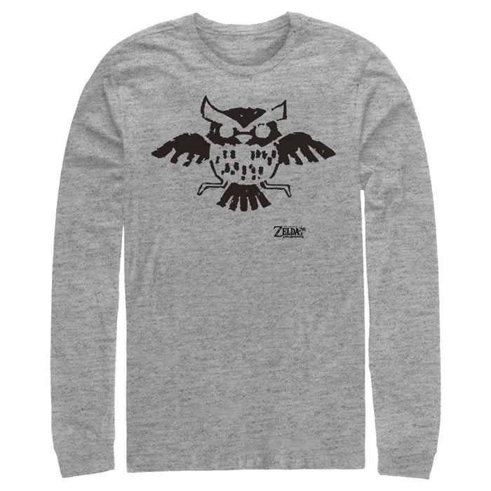 fifth sun Men's Nintendo Legend of Zelda Link's Awakening Owl Hieroglyphic Long Sleeve Shirt