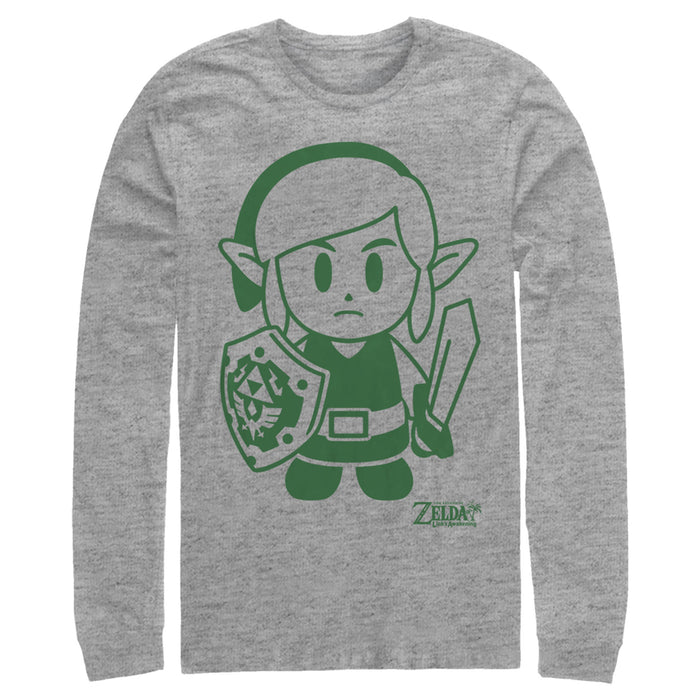 Fifth Sun Men's Nintendo Legend Of Zelda Link's Awakening Sleek Avatar Long Sleeve Shirt