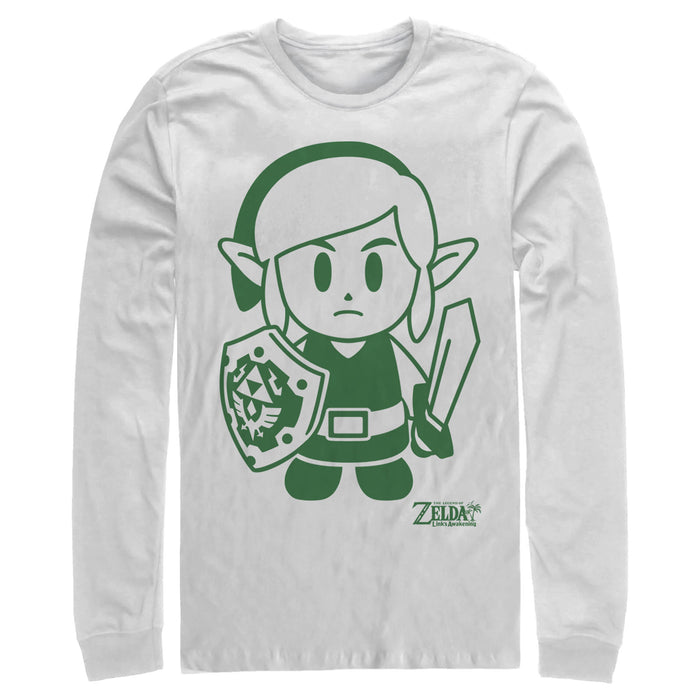 fifth sun Men's Nintendo Legend of Zelda Link's Awakening Sleek Avatar Long Sleeve Shirt